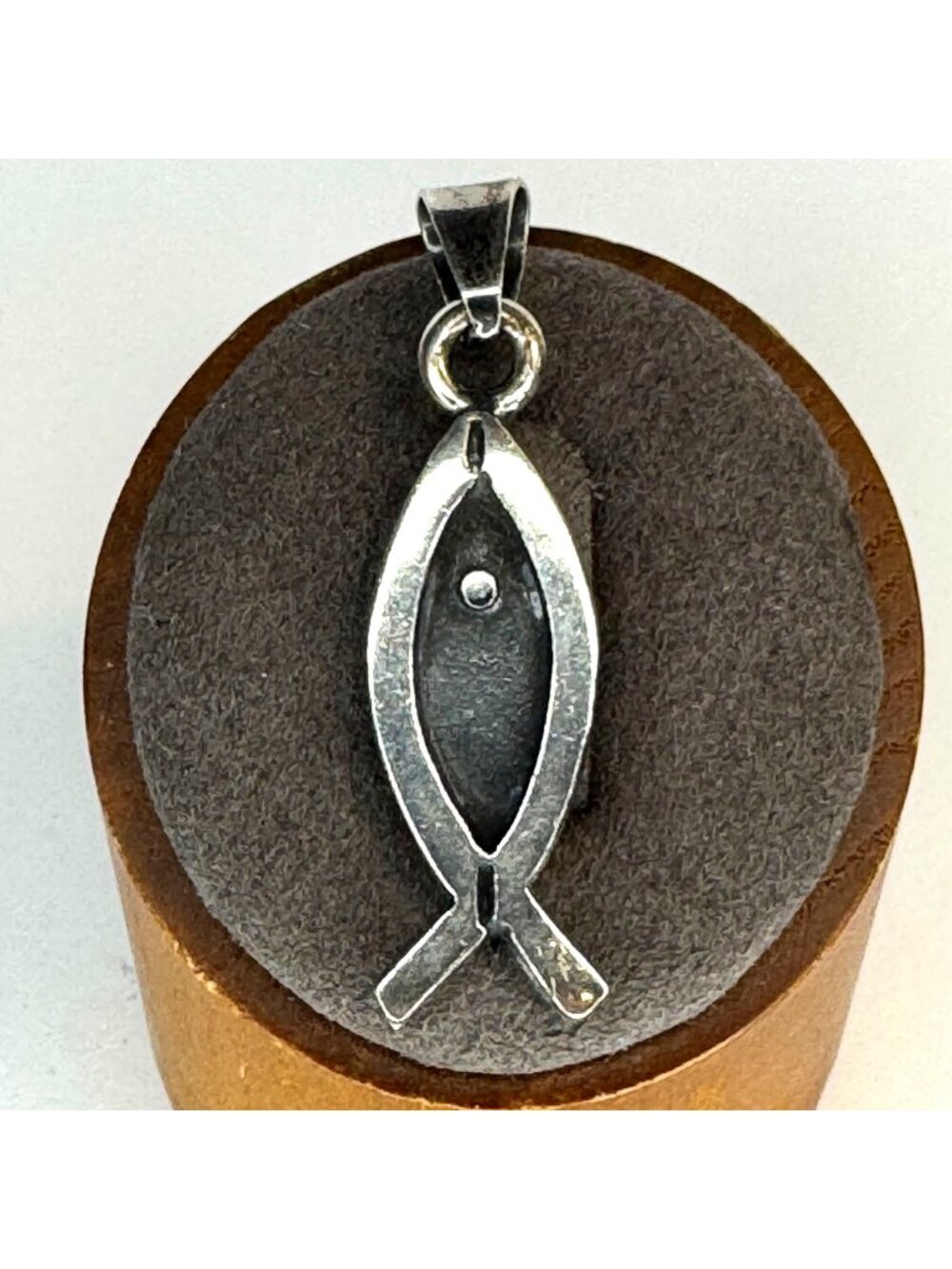Solid Sterling Silver 925 Ichthus Fish Design Pendant Size 1.75" Length
